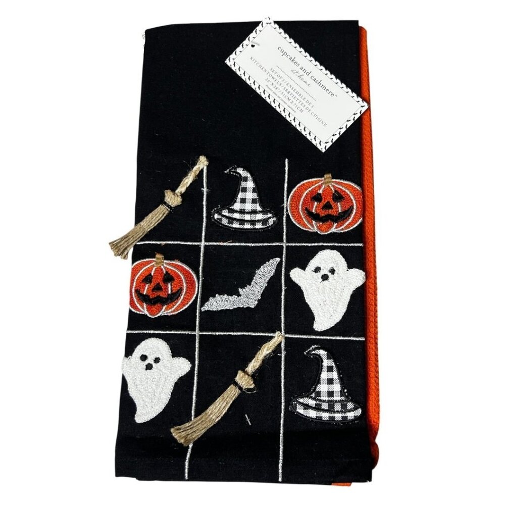 Cupcakes and Cashmere Halloween Kitchen Towels Set of 3‎ Ghost Pumpkin Bat